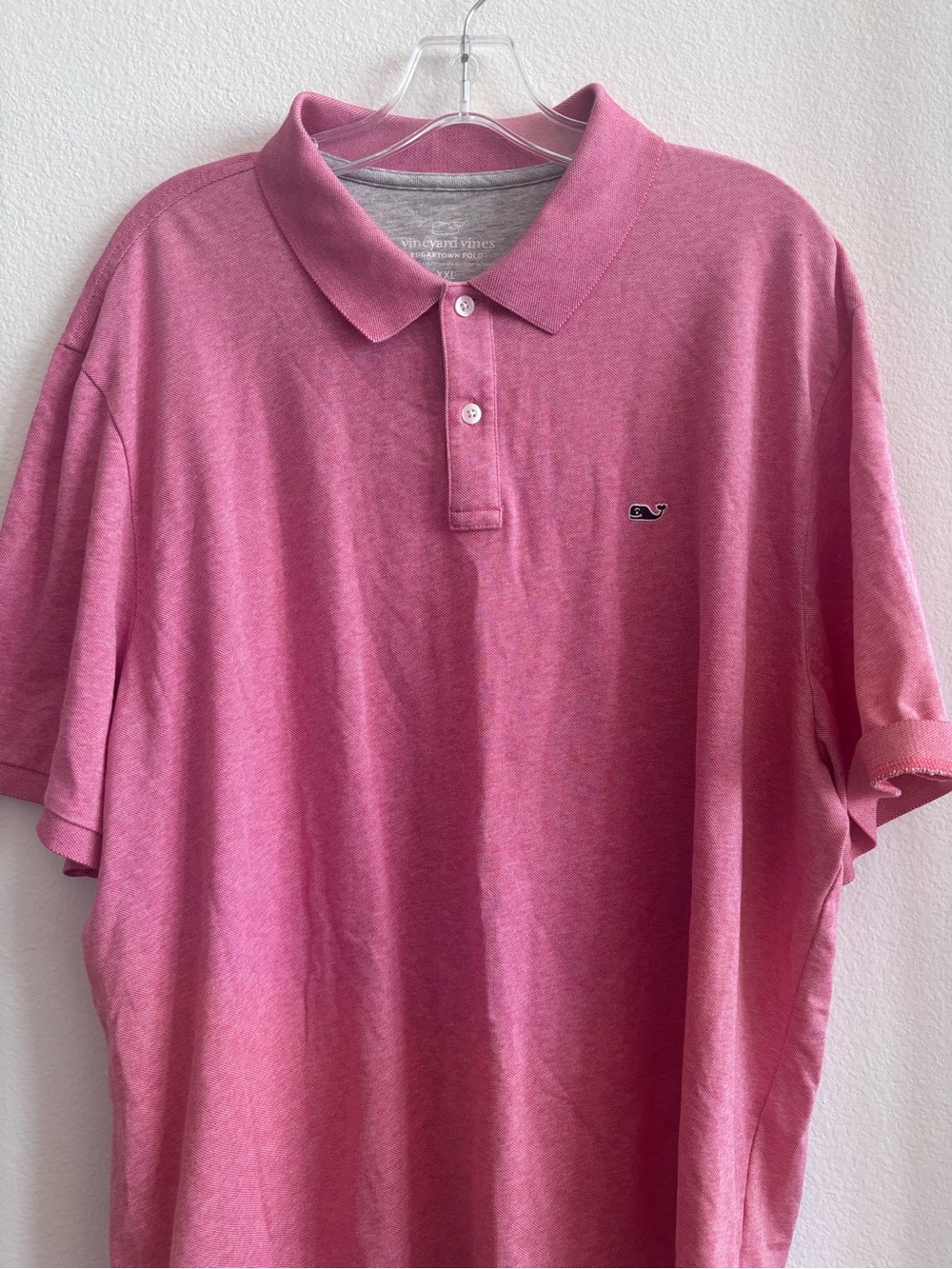 Vineyard Vines Heathered Rose Pink Polo with Whale Logo